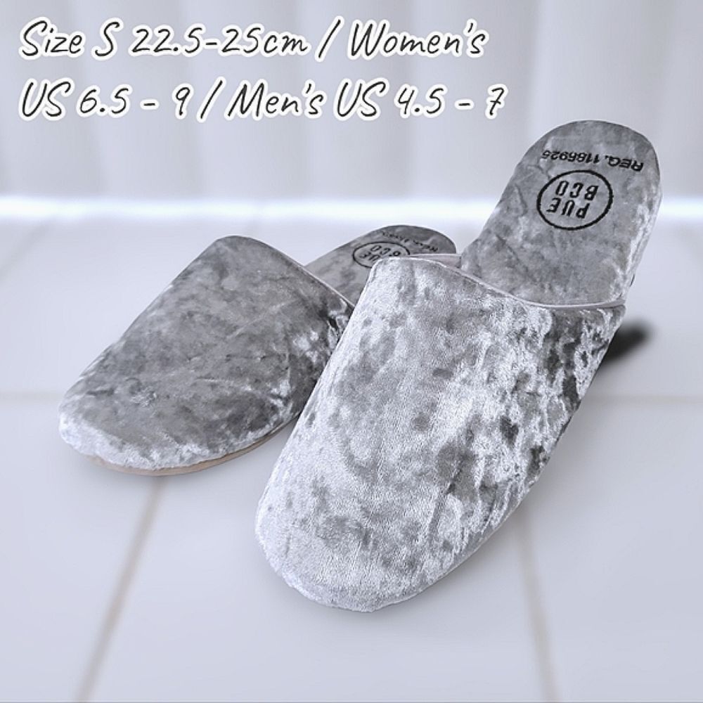 NWT Puebco Velvet Slipper in Silver